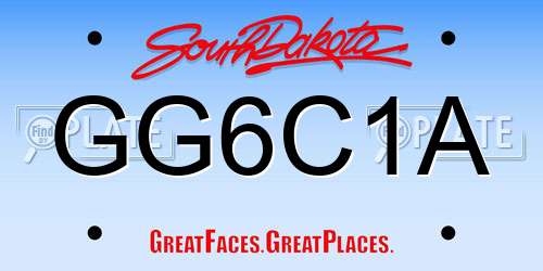 GG6C1A South Dakota License Plate