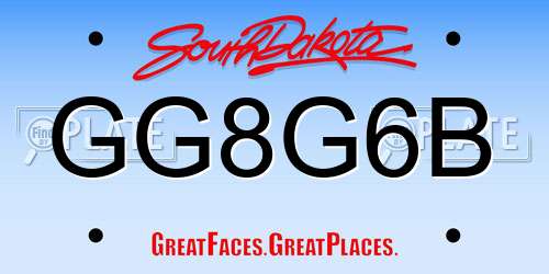 GG8G6B South Dakota License Plate