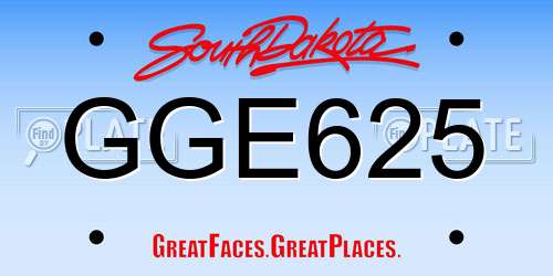 GGE625 South Dakota License Plate