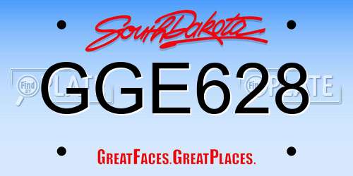 GGE628 South Dakota License Plate