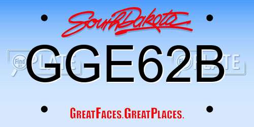 GGE62B South Dakota License Plate