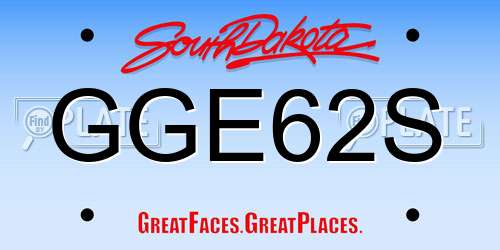 GGE62S South Dakota License Plate
