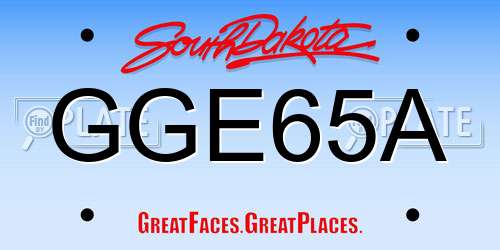 GGE65A South Dakota License Plate