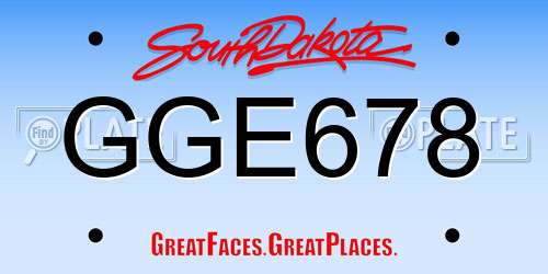 GGE678 South Dakota License Plate