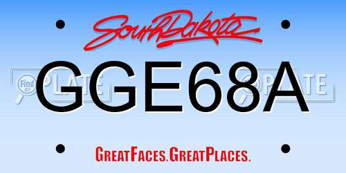 GGE68A South Dakota License Plate