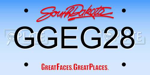 GGEG28 South Dakota License Plate