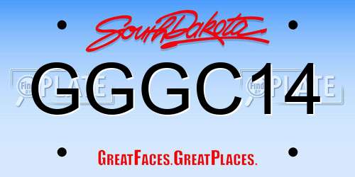 GGGC14 South Dakota License Plate