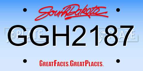 GGH2187 South Dakota License Plate