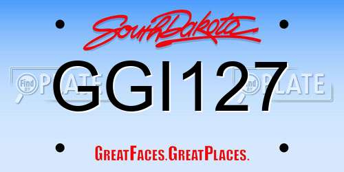 GGI127 South Dakota License Plate