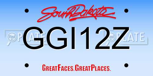 GGI12Z South Dakota License Plate