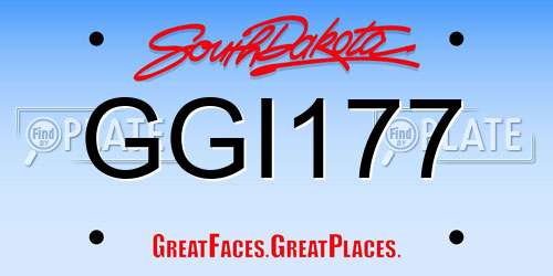 GGI177 South Dakota License Plate
