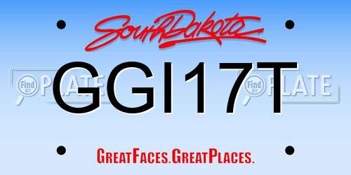 GGI17T South Dakota License Plate