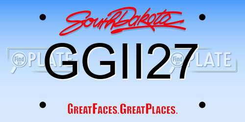 GGII27 South Dakota License Plate