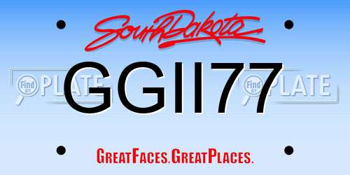 GGII77 South Dakota License Plate