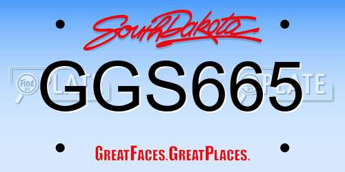GGS665 South Dakota License Plate