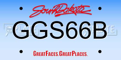 GGS66B South Dakota License Plate