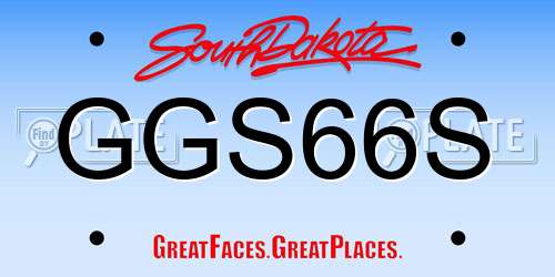 GGS66S South Dakota License Plate