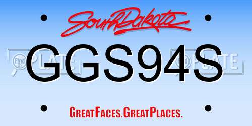 GGS94S South Dakota License Plate
