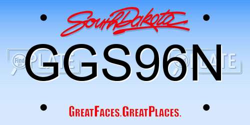 GGS96N South Dakota License Plate