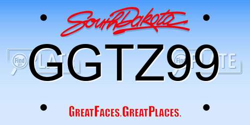 GGTZ99 South Dakota License Plate