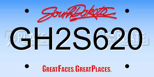 GH2S620 South Dakota License Plate