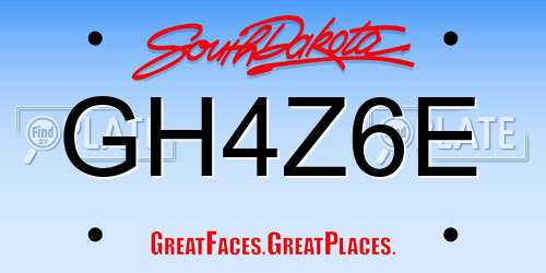 GH4Z6E South Dakota License Plate