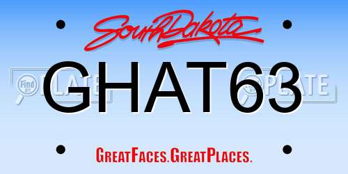 GHAT63 South Dakota License Plate