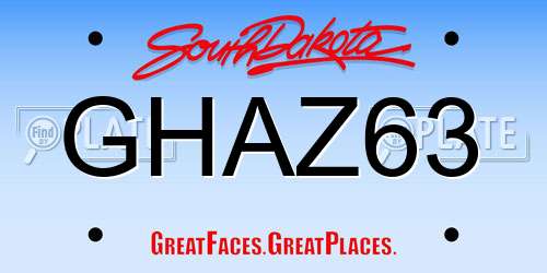 GHAZ63 South Dakota License Plate