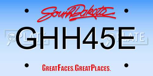 GHH45E South Dakota License Plate