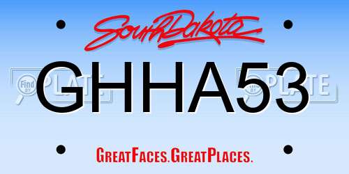 GHHA53 South Dakota License Plate