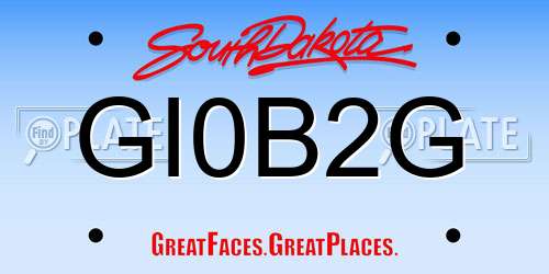 GI0B2G South Dakota License Plate