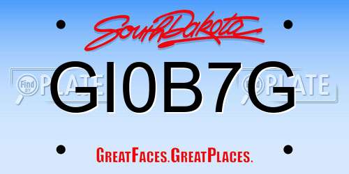 GI0B7G South Dakota License Plate