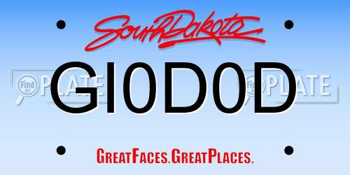 GI0D0D South Dakota License Plate
