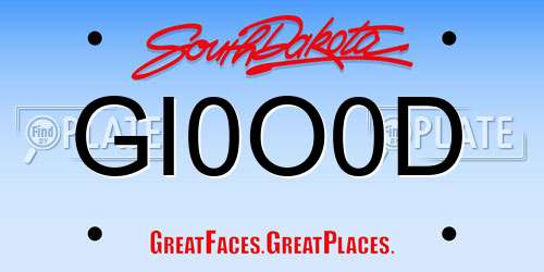 GI0O0D South Dakota License Plate