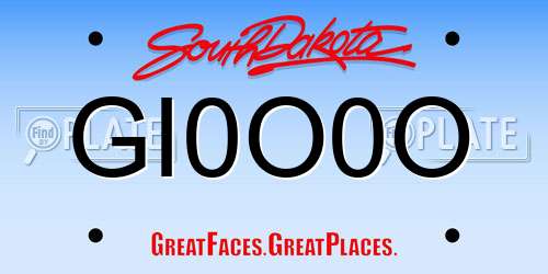 GI0O0O South Dakota License Plate