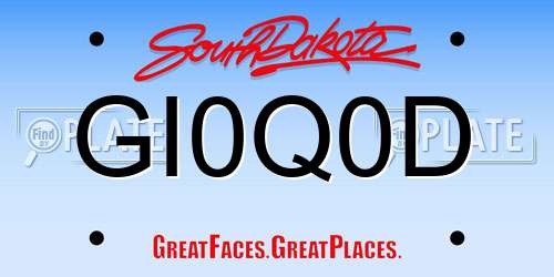 GI0Q0D South Dakota License Plate
