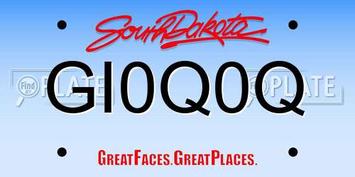 GI0Q0Q South Dakota License Plate