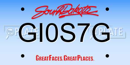 GI0S7G South Dakota License Plate
