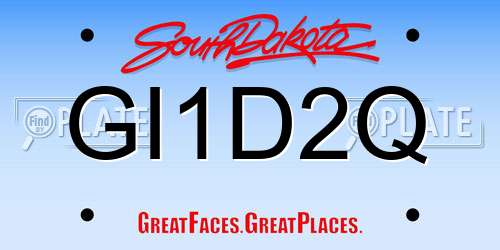 GI1D2Q South Dakota License Plate