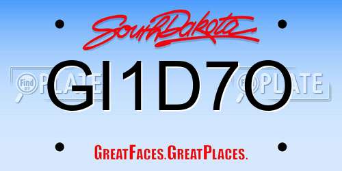 GI1D7O South Dakota License Plate