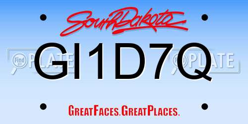 GI1D7Q South Dakota License Plate