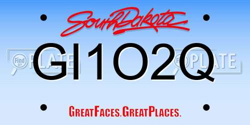 GI1O2Q South Dakota License Plate