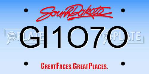 GI1O7O South Dakota License Plate