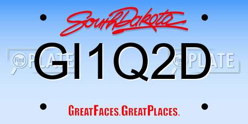 GI1Q2D South Dakota License Plate