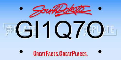 GI1Q7O South Dakota License Plate