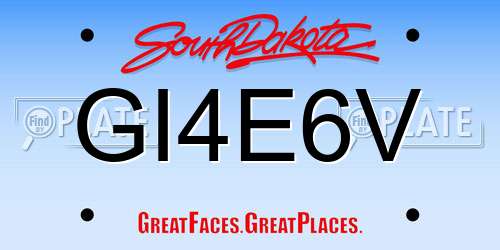 GI4E6V South Dakota License Plate