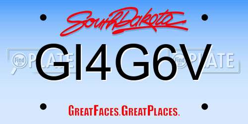 GI4G6V South Dakota License Plate
