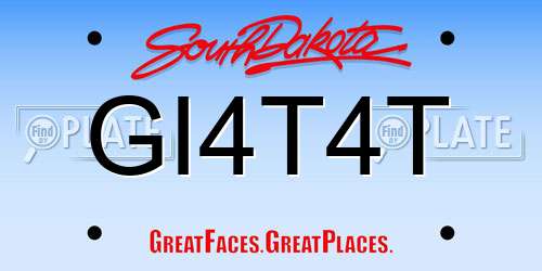 GI4T4T South Dakota License Plate
