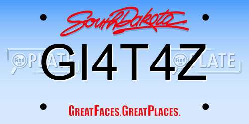 GI4T4Z South Dakota License Plate