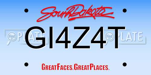 GI4Z4T South Dakota License Plate